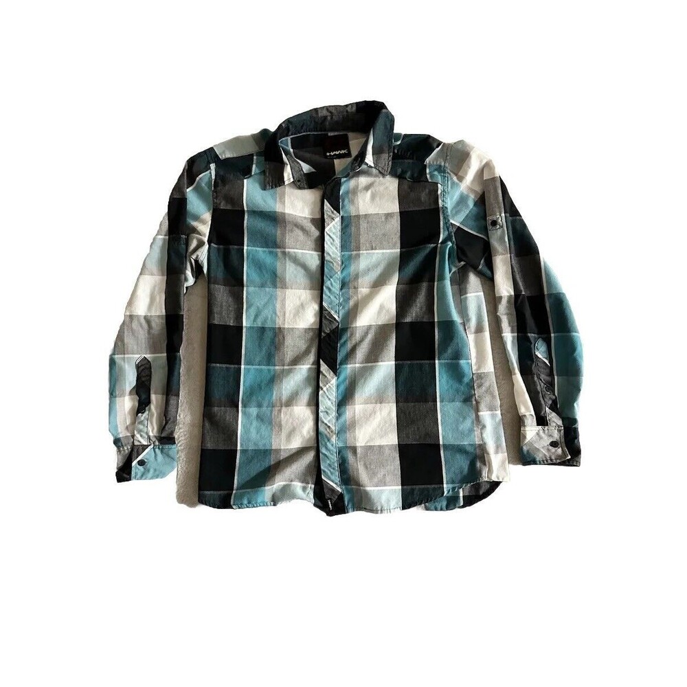 Tony Hawk‎ Button Up Shirt Adult Size M Blue  Striped Skateboarding Cotton Mens
